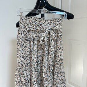 MADEWELL-Tie Waist Tiered Mini Skirt size L